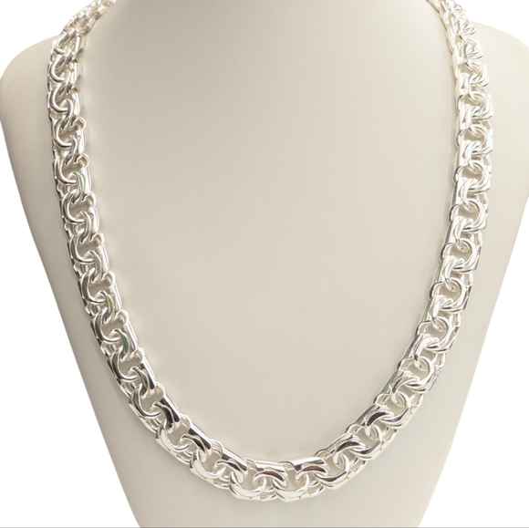 925 Sterling Silver Chino link Chain 11 mm 26 Inches